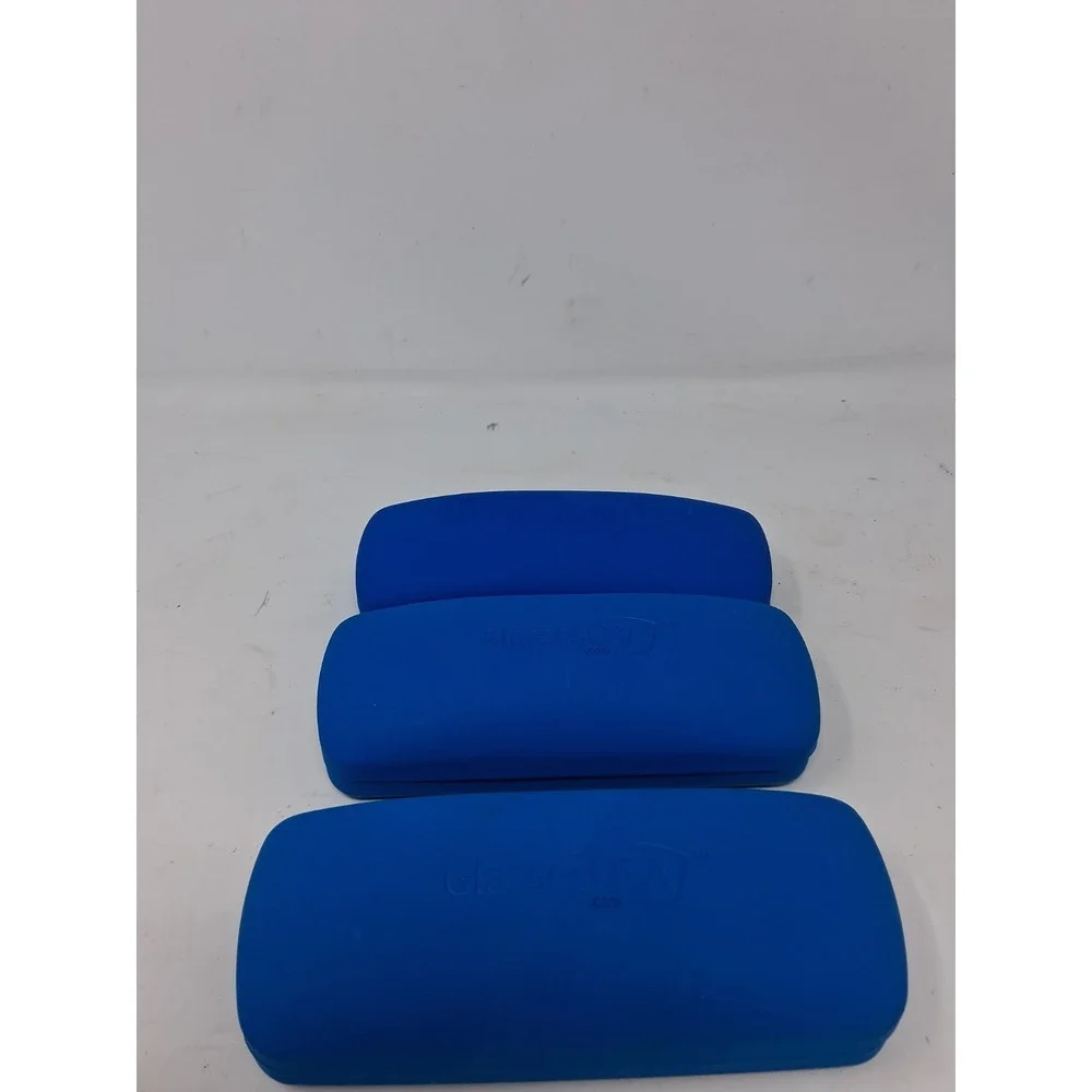 3 PIECES GLASSES USA CLAMSHELL EYEGLASSES / SUNGLASSES CASE BLUE. X